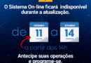Idaron informa atualização no sistema no dia 11; retorno está previsto para segunda-feira (14)